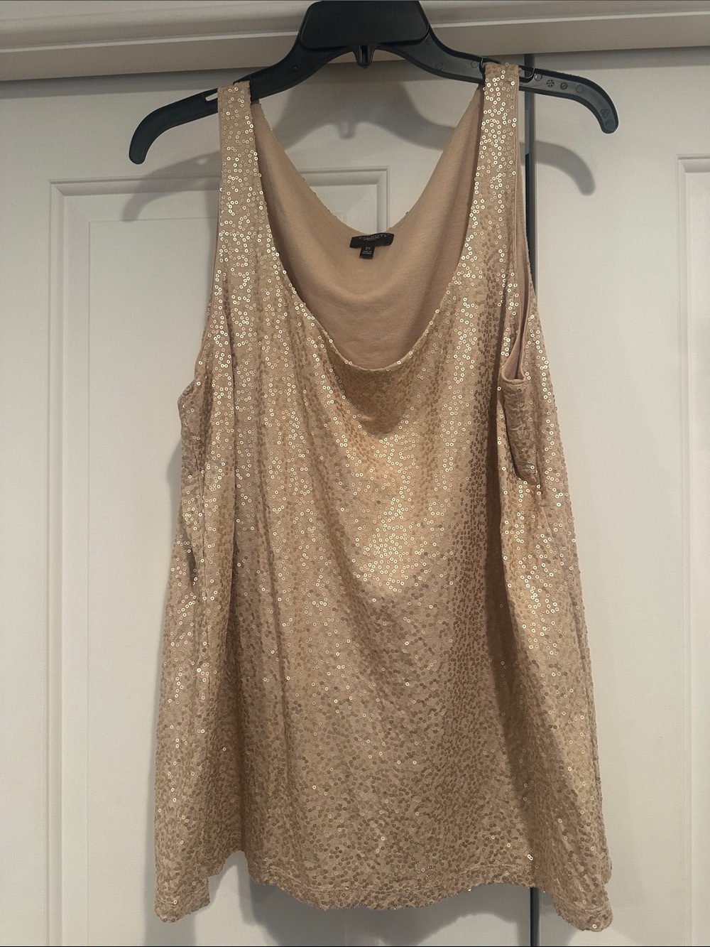 Talbots Champagne Sequin Cowl Neck Camisole